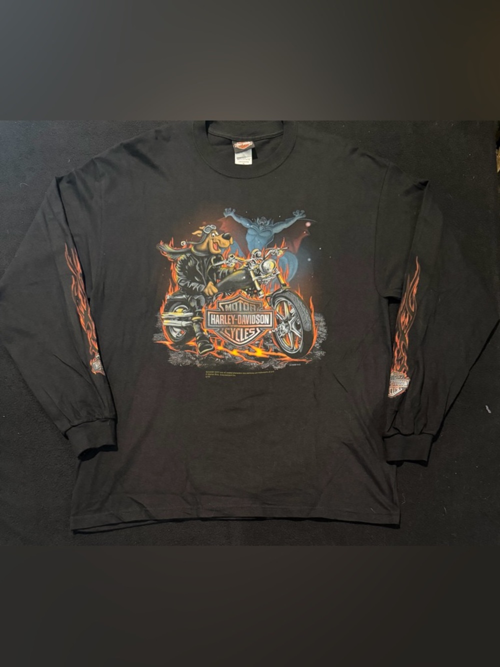 Scooby Doo Harley Davidson Dead Stock Long Sleeve Extremely Rare Mens XL